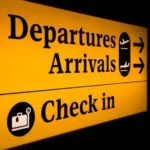 Airport arrival sign in Geneva Airport