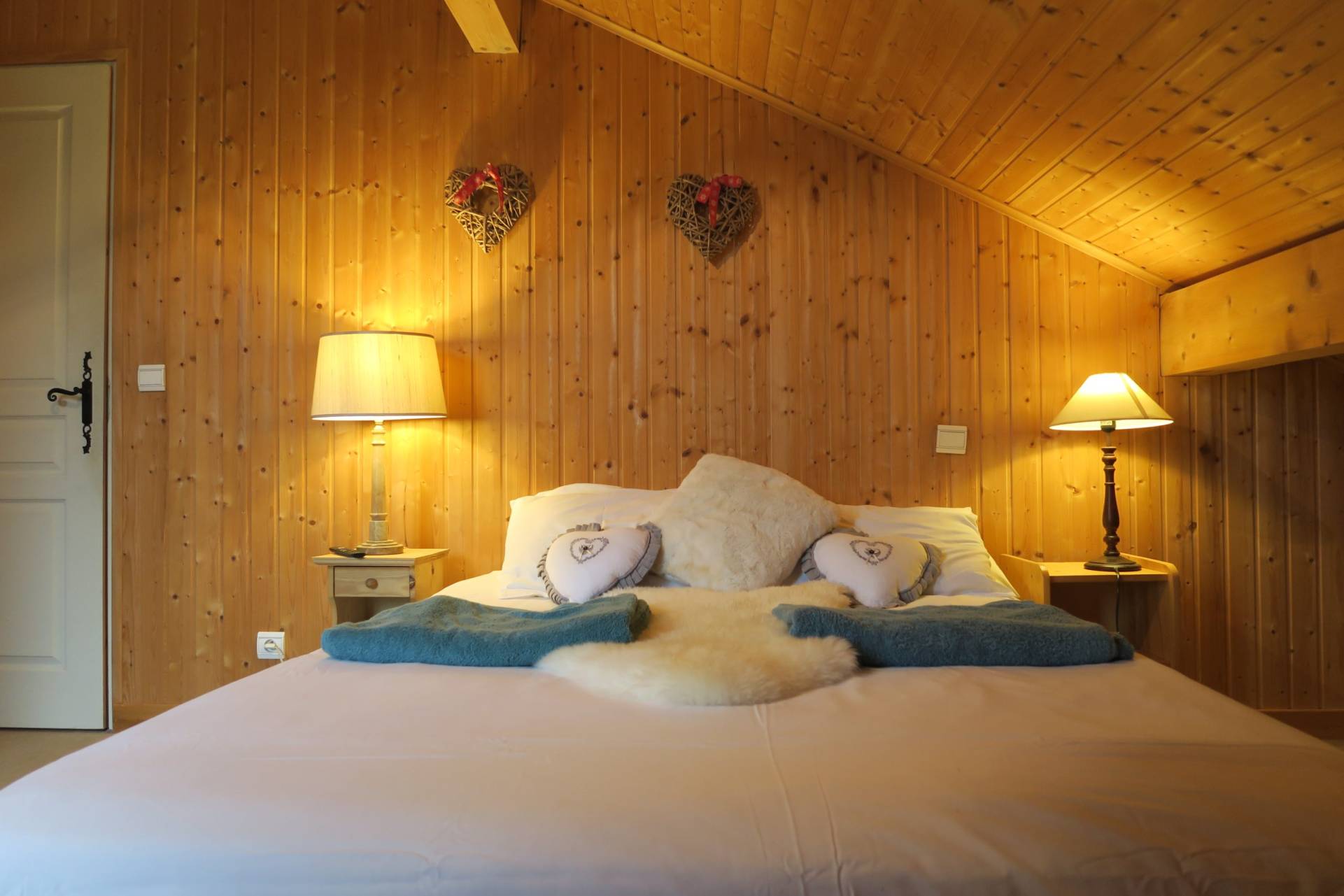 Double bed in chalet